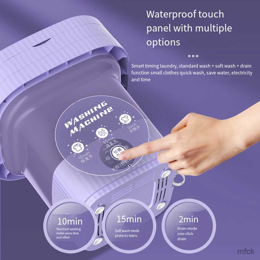 Mini Washing Machines 10L Mini Folding Portable Washing Machines with Centrifuge Dryer for Clothes Tourist Travel Home Sock Bra Small Underwear Washer