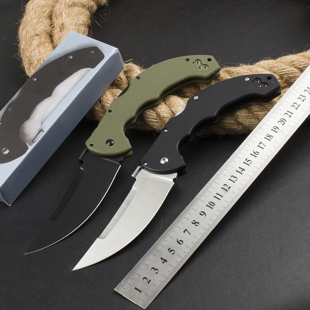 CS-21TTL Tactical Folding Knife D2 Satin/Black Coating Blade CNC Finish G10 Handle Outdoor Camping Hiking Survival Folder Knives with Retail Box