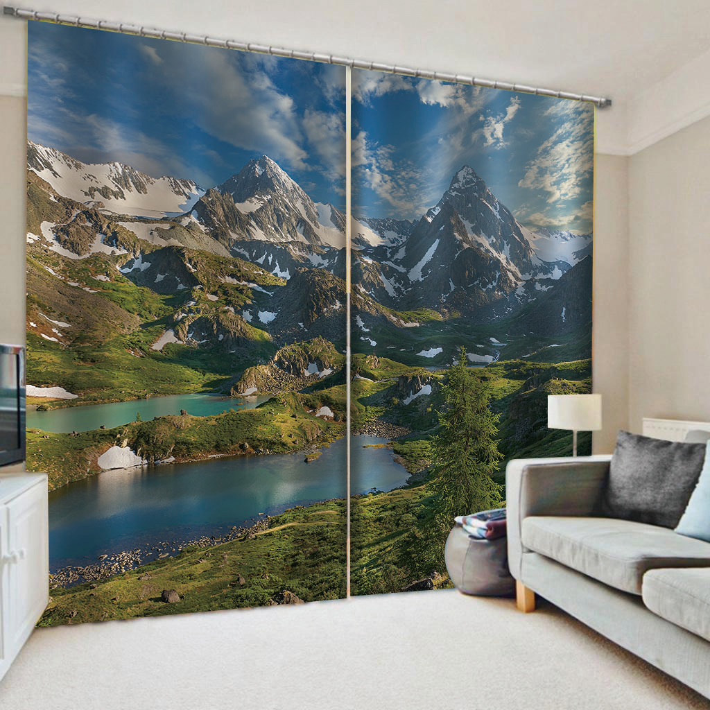 Photo 3d nature scenery landscape curtains 3D Printed Waterproof Shower Curtain Home Decor