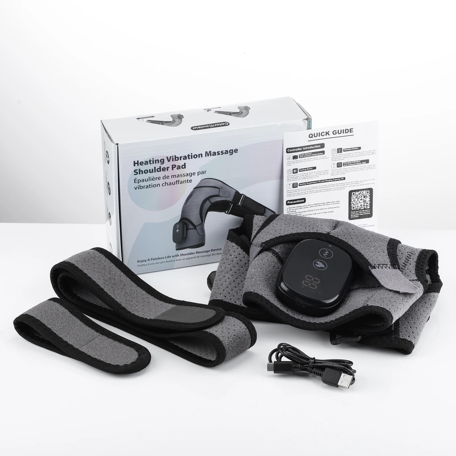 Massaging Neck Pillowws Electric Heating Shoulder Massage Wrap For Arthritis Joint Pain Relief 3 Levels Vabration Brace Support Physiotherapy Therapy 