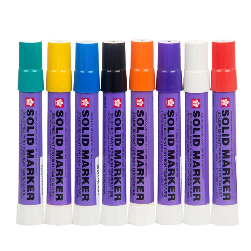 8 Pcslot Sakura Solid Paint Pen XSC Industrial Outdoor Markers Oilbased Waterproof Nonfading Engineering Special Marker 231220