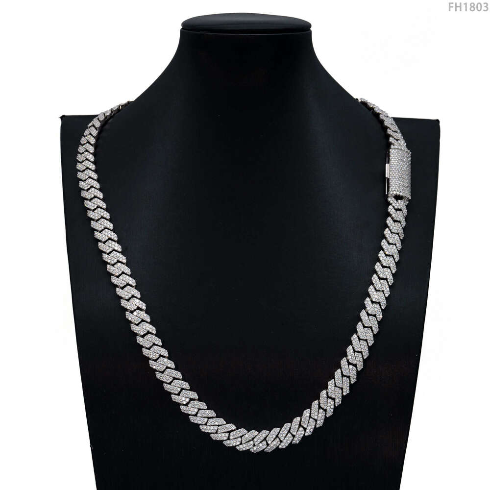 Wholesale Price Jewelry Factory Price S925 Sterling Silver Hip Hop Jewelry Iced Out Vvs Moissanite 10mm Chain Cuban Link