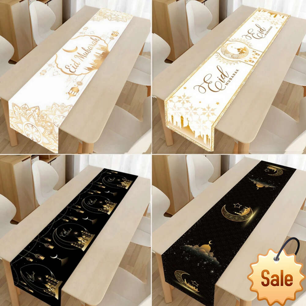 Eid Mubarak Tablecloth Dinner Table Runner Aid Islamic Muslim Party Supplies Ramadan Kareem Ramadan Decoration For Home 2024 Party Favor Holiday Suppl