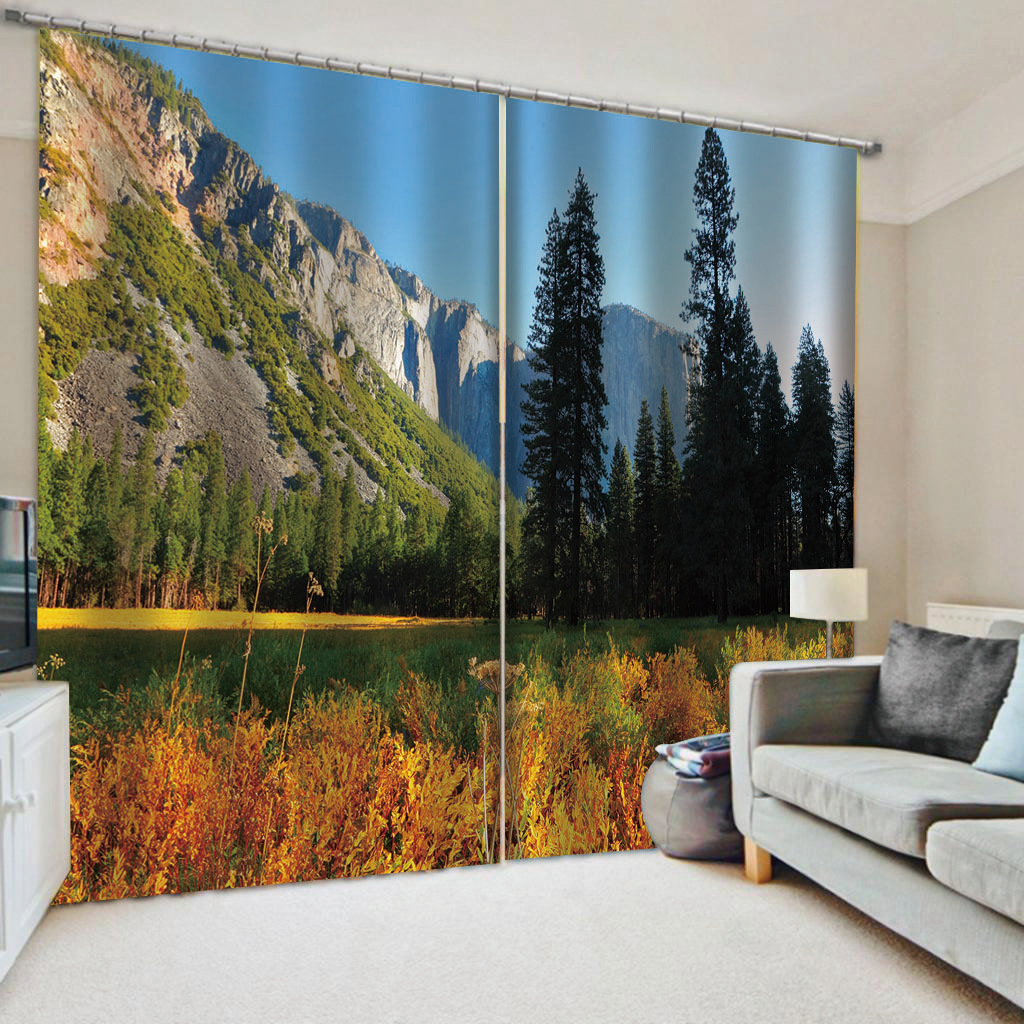 Photo 3d nature scenery landscape curtains 3D Printed Waterproof Shower Curtain Home Decor