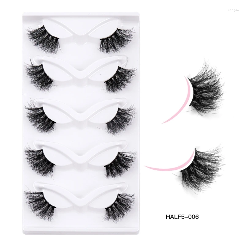 False - Lightweight Furry Half Lashes for a Wispy Cat Eye Look, 3D Effect, Natural Faux Eyelashes X250925