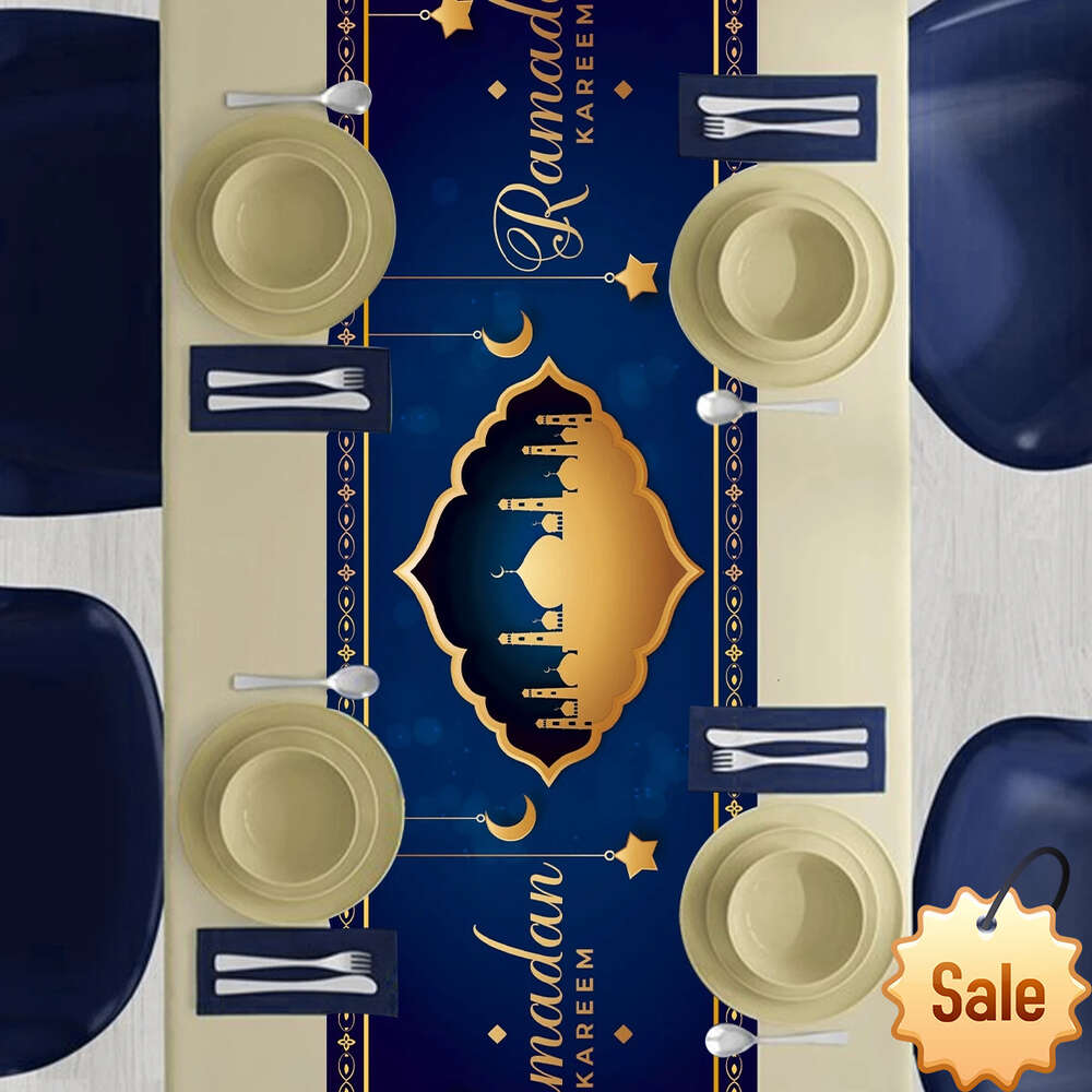 Eid Mubarak Tablecloth Dinner Table Runner Aid Islamic Muslim Party Supplies Ramadan Kareem Ramadan Decoration For Home 2024 Party Favor Holiday Suppl