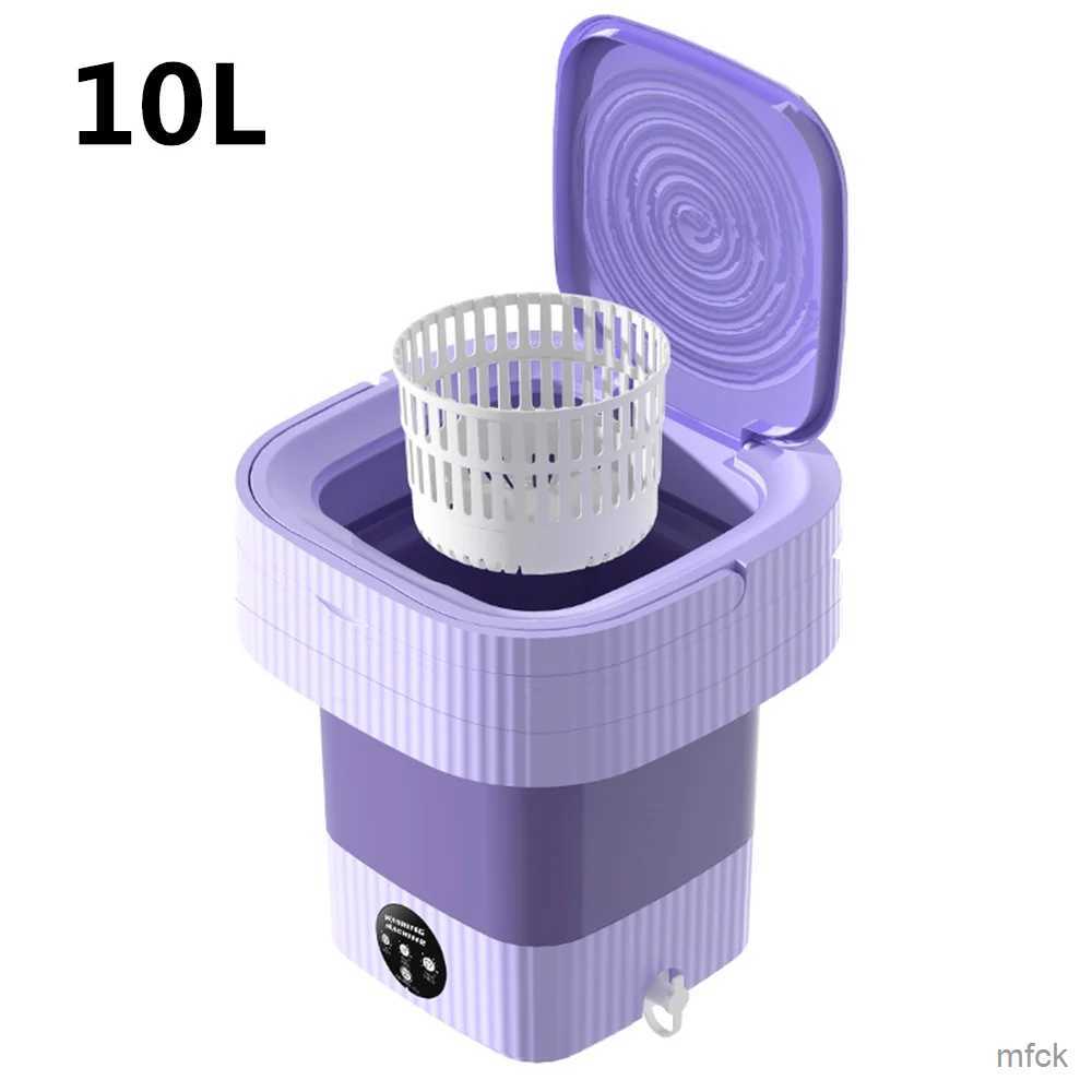 Mini Washing Machines 10L Mini Folding Portable Washing Machines with Centrifuge Dryer for Clothes Tourist Travel Home Sock Bra Small Underwear Washer