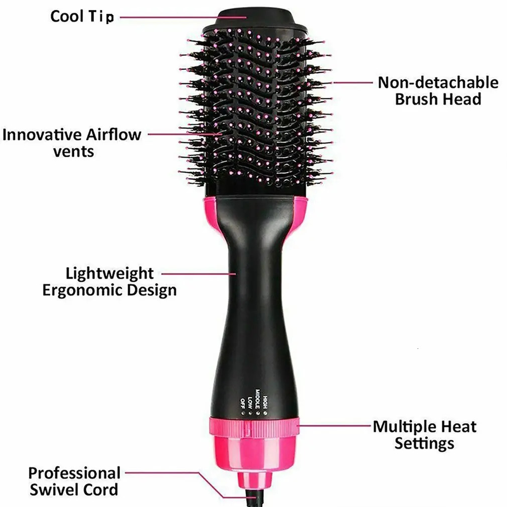 Hair Styling Brush 1000W Curlers Straightener Dryer 3 In 1 Professional Low Noise Comb 231220