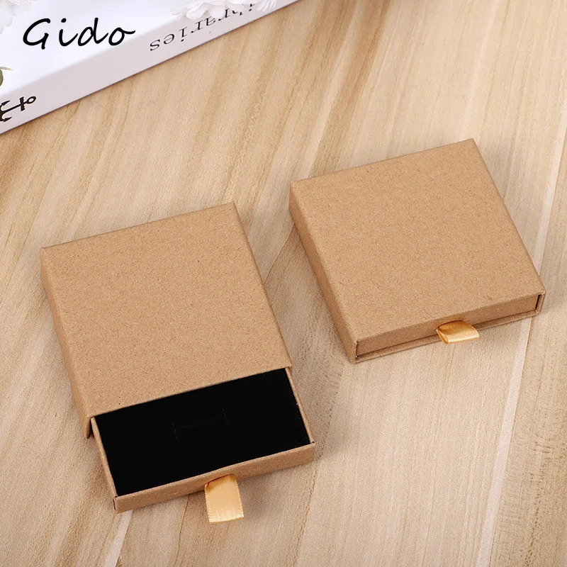 Jewelry Boxes Arrive Thin Kraft Paper Drawer Jewelry Packaging Box Greeting Card Necklace Bracelet Gift Package Case Boxes Drop 231219