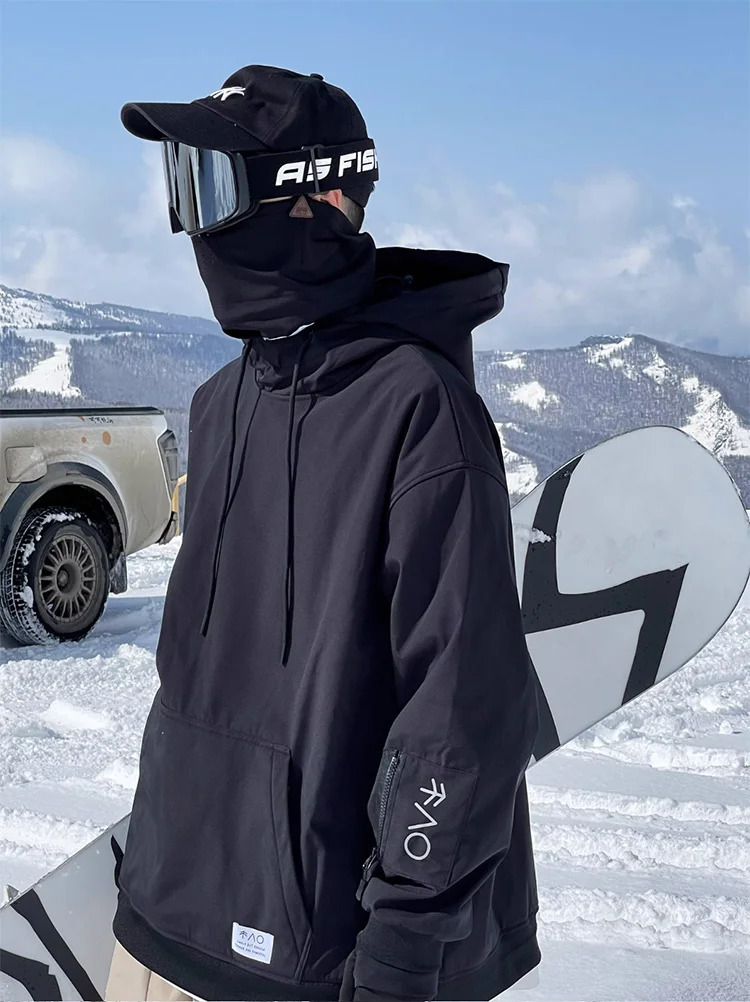 6 Color Oversize Ski Hoodie Men Women Warm Windproof Waterproof Snow Jacket Snowboarding Jackets Equipment 231220