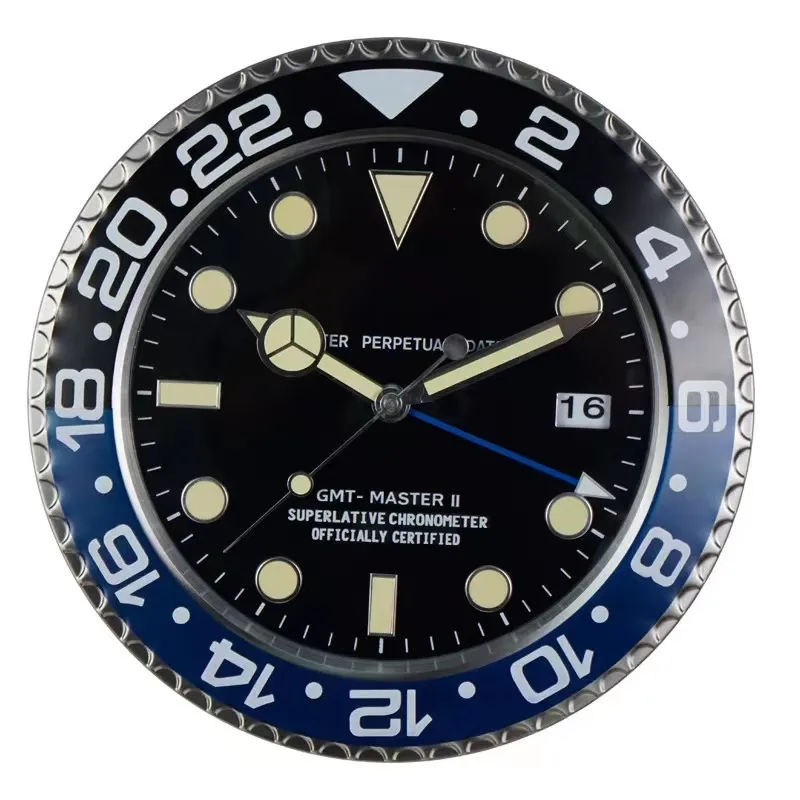 Super Silent Metal Modern Design Large Wall Watch Home Stainless Steel Luminous Clock The Date Will Work X0729