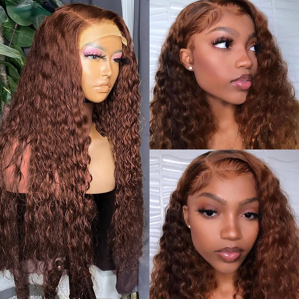 2024 13x4 Body Wave Lace Front Human Hair Wigs 250% Brazilian Water Wave Lace Frontal Wig For Women Blonde/Red/Grey Synthetic Wig Cosplay
