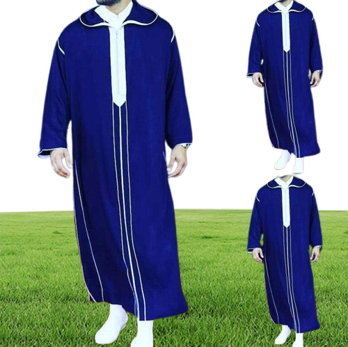 Ethnic Clothing Traditional Muslim Eid Middle East Jubba Thobe Men Arab Robes With Long Sleeves Gifts For HusbandEthnic