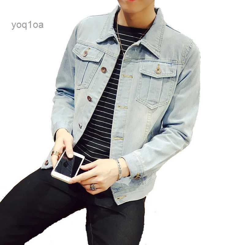 Men's Jackets Plus Size Man Autumn Denim Jackets Plus Size S-5xl Male Light Blue Denim CoatsL231026