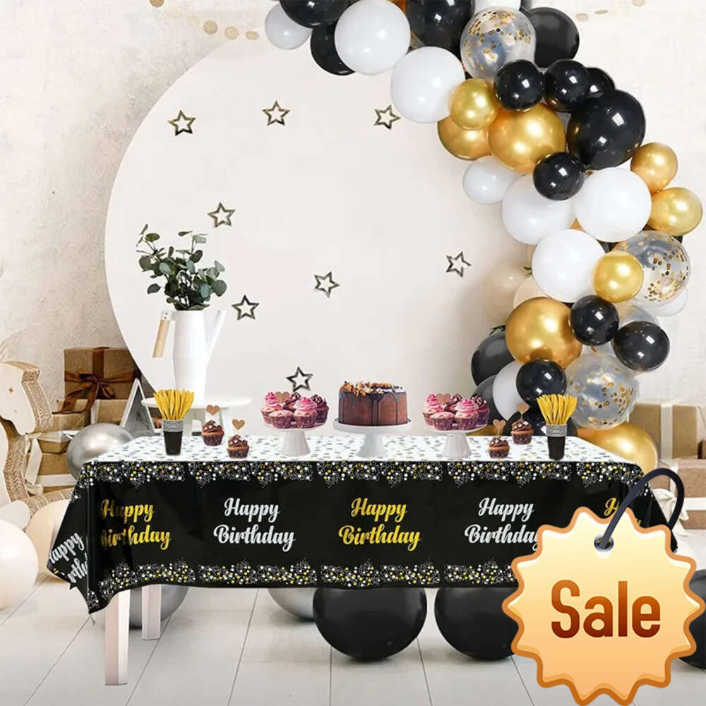 Black Gold Birthday Party Decorations 30 40 50 Years Old Birthday Adult 30th 40th 50th Birthday Background Backdrop Anniversary Party Favor Holiday Su - view 5