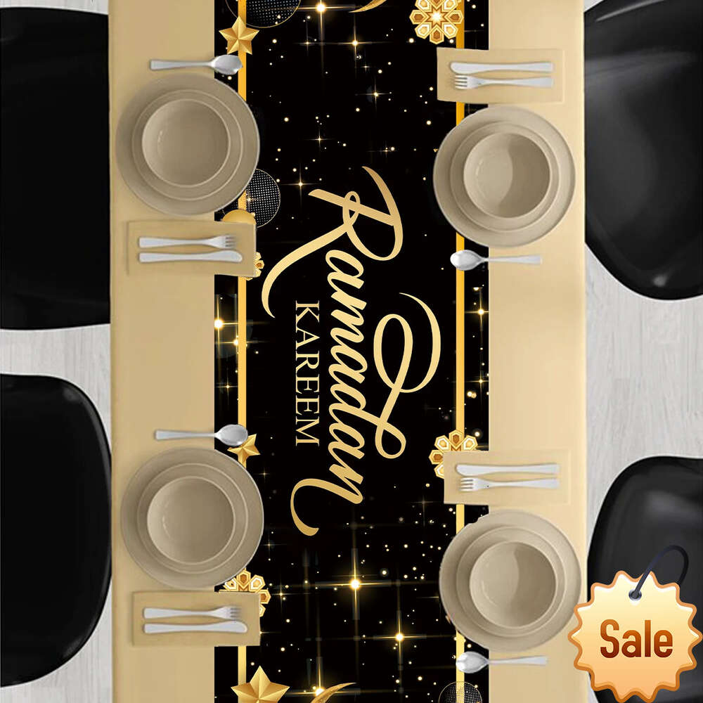 Eid Mubarak Tablecloth Dinner Table Runner Aid Islamic Muslim Party Supplies Ramadan Kareem Ramadan Decoration For Home 2024 Party Favor Holiday Suppl