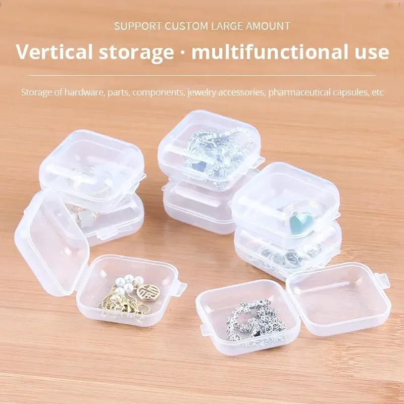 Jewelry Boxes 40pcs/set Mini Clear Plastic Storage Box Jewelry Storage Case Transparent Storage Organizer Multifunctional Portable StoragesBox 231219