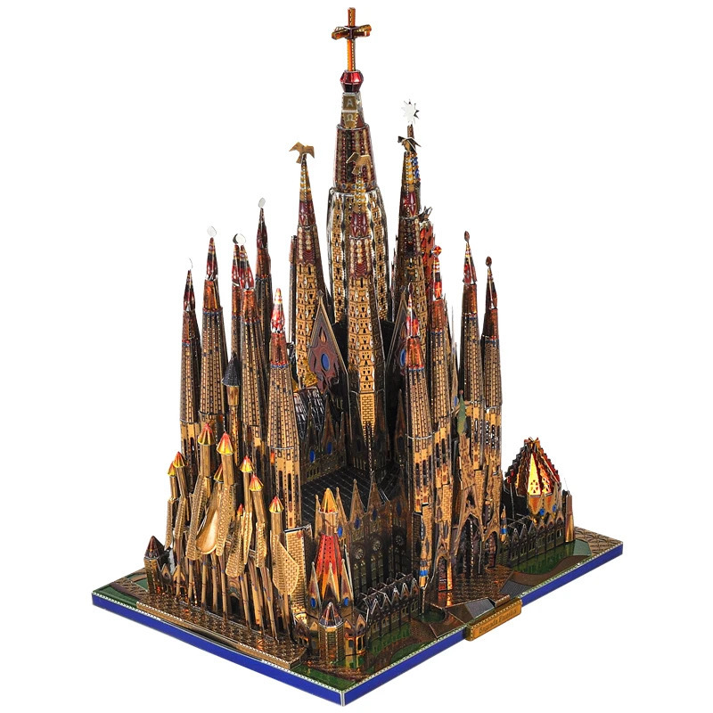 3D Puzzles MMZ MODEL Microworld Metal Puzzle Sagrada Familia Building Model Kits DIY Laser Cut Jigsaw Toys adult Gift for Children 231219