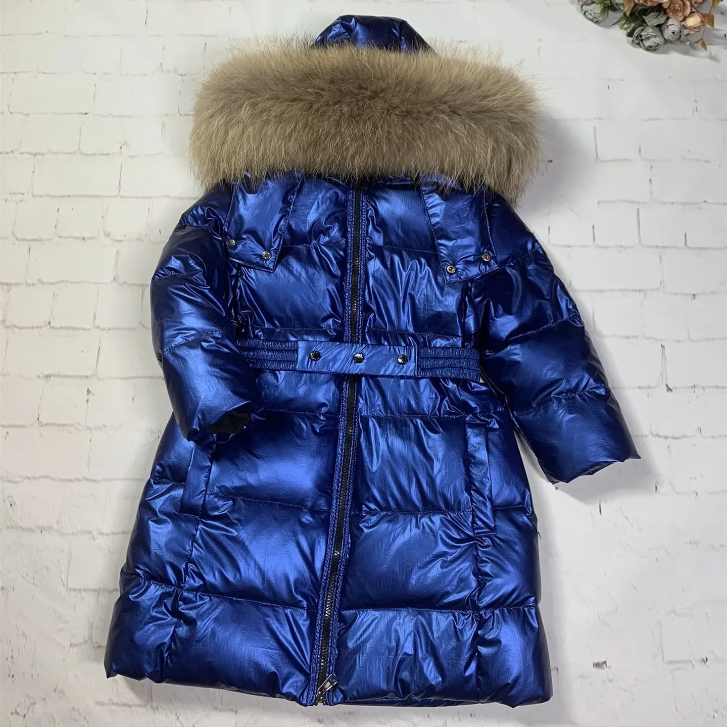 Down Coat -30 Degrees Warm Down Jacket for Girls Real Fur Kids Girls Winter Jacket 0-12 Years Teenagers Coat Children Boys Outerwear 231219