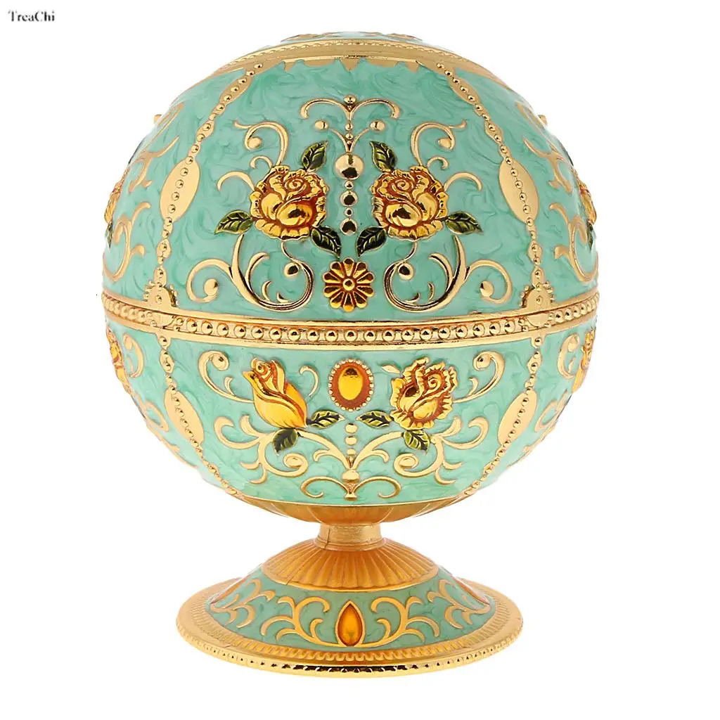 Jewelry Boxes Carved Vintage Jewelry Storage Box Lovely Trinket Box European Embossed Pattern Gem Jade Stone Storage Cases Home Collections 231219