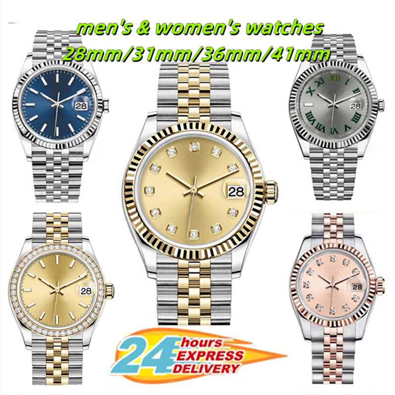 N02 Movement Watch High Quality Men's and Women's Watch 31mm 36mm 41mm Mechanical Movement 28mm Quartz Movement 904 Steel Chain Sapphire Mirror Waterproof