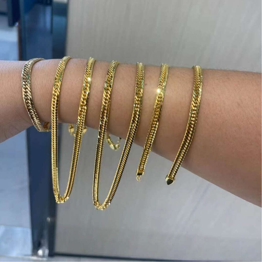 Dropshipping Fashion Au750 Pure Real Gold Pawnable Cuban Link Chain Necklace Fine Jewelry Women Men Ladies Necklaces