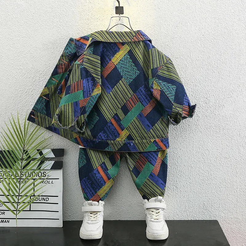 Clothing Sets 2-11yrs Teenagers Boy Outfit Set Casual Denim Two Pieces Set for Boys Baby Boy Denim Suit Jacketpant 2pcs Sets kid Kids Clothes 231219 - view 4