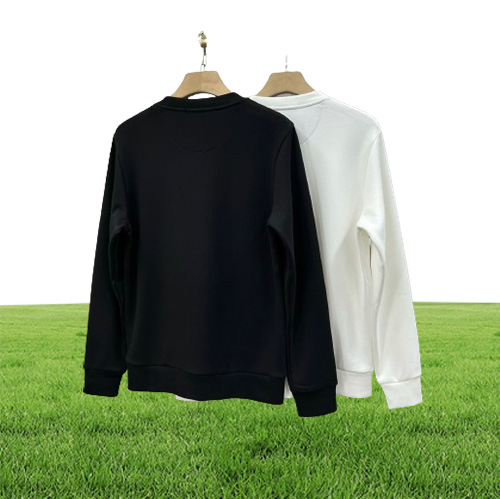 Men Hoodies Sweater Winter Round Neck Bottoming Shirt White Black Casual Pullover