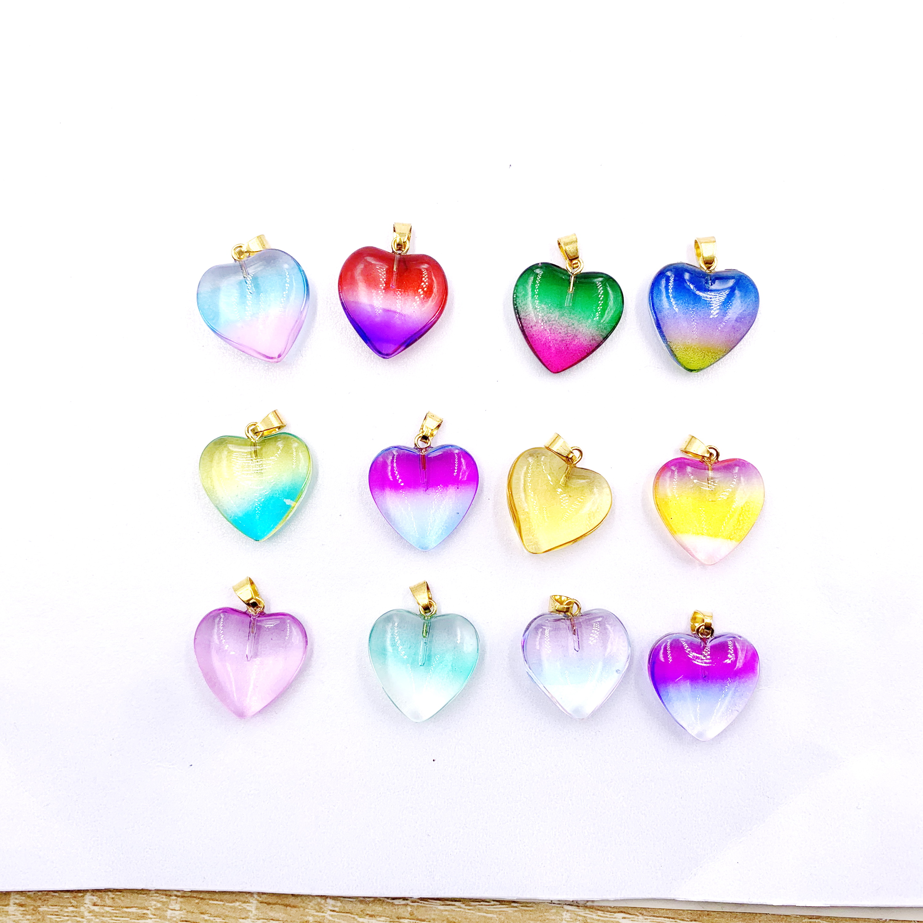 Handcrafted Heart-Shaped Pendants with Natural Crystals for Personalized Accessories