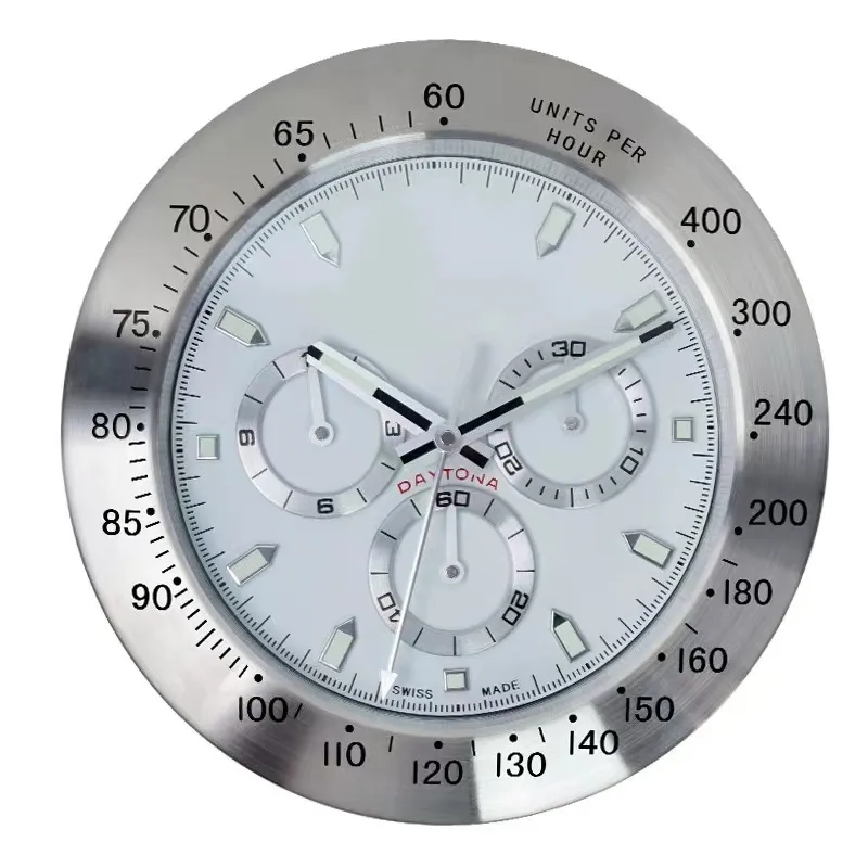 Super Silent Metal Modern Design Large Wall Watch Home Stainless Steel Luminous Clock The Date Will Work X0729