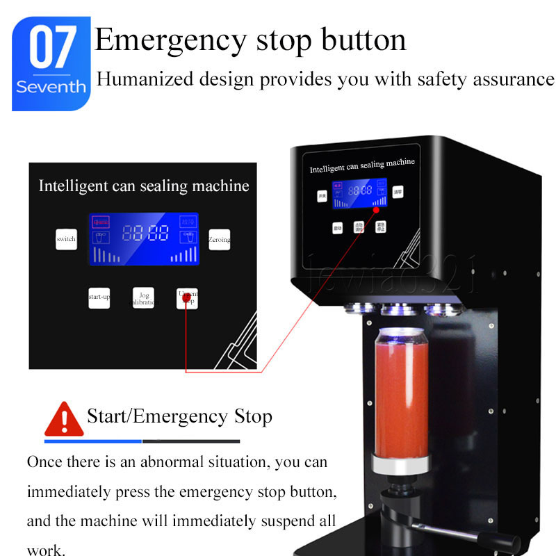Commercial Automatic Tin Can Sealing Machine Soda Sealer Cup Body Rotation Aluminum Beer Bottles Jar Cans Seamers