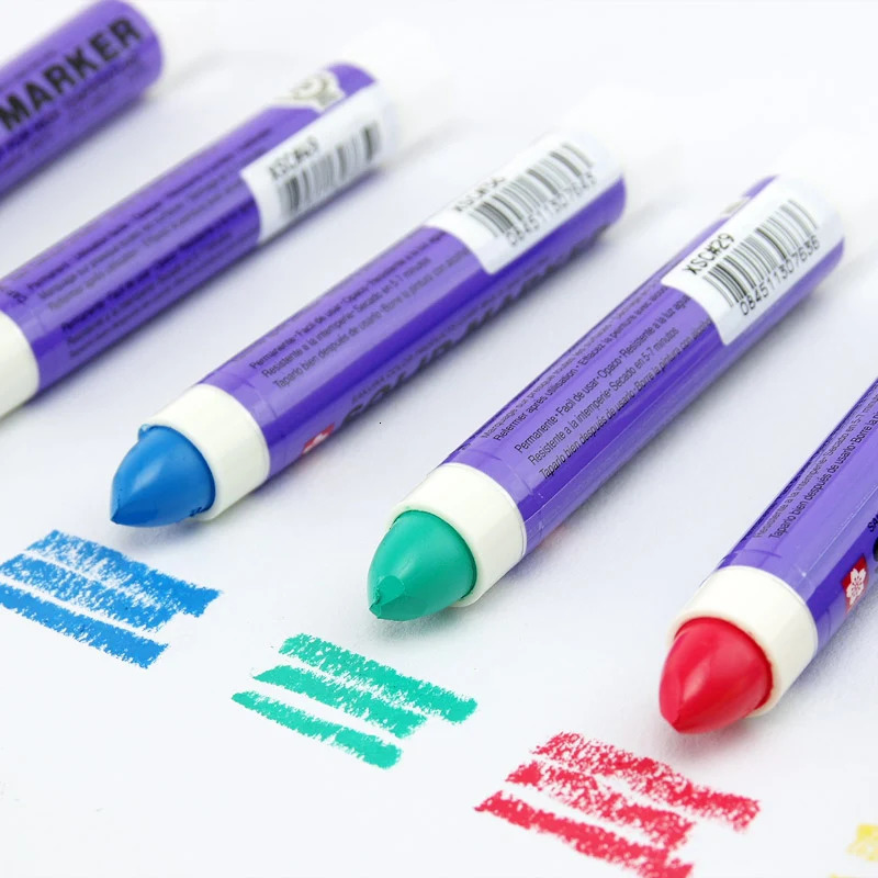 8 Pcslot Sakura Solid Paint Pen XSC Industrial Outdoor Markers Oilbased Waterproof Nonfading Engineering Special Marker 231220