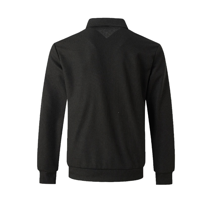 Lapel Slim Fitting Male coat Waffle zipper pocket Long Sleeved Sportswear man Cardigan jacket set Pants elegant Men s clothing 231220