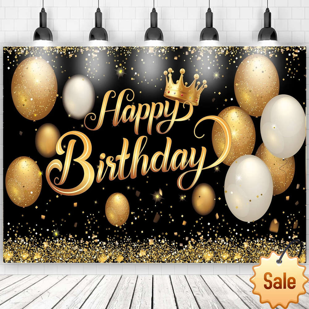 Black Gold Birthday Party Decorations 30 40 50 Years Old Birthday Adult 30th 40th 50th Birthday Background Backdrop Anniversary Party Favor Holiday Su