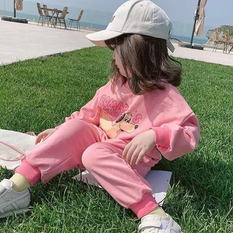 Clothing Sets 2pc Kids Clothes Girl Korea Sets Spring Autumn Little Girl Sets Kids Tracksuit Children Two Piece Outfit Hoodies Set for Girl 231219