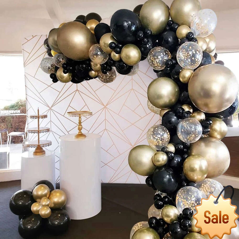 Black Gold Birthday Party Decorations 30 40 50 Years Old Birthday Adult 30th 40th 50th Birthday Background Backdrop Anniversary Party Favor Holiday Su - view 7