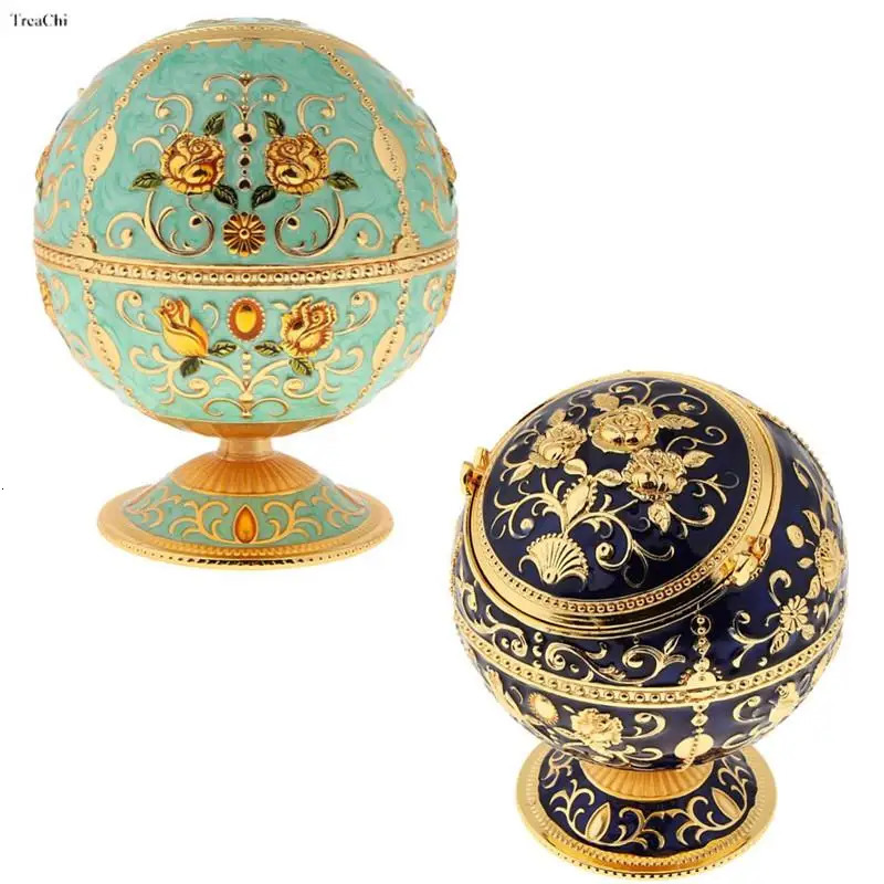 Jewelry Boxes Carved Vintage Jewelry Storage Box Lovely Trinket Box European Embossed Pattern Gem Jade Stone Storage Cases Home Collections 231219