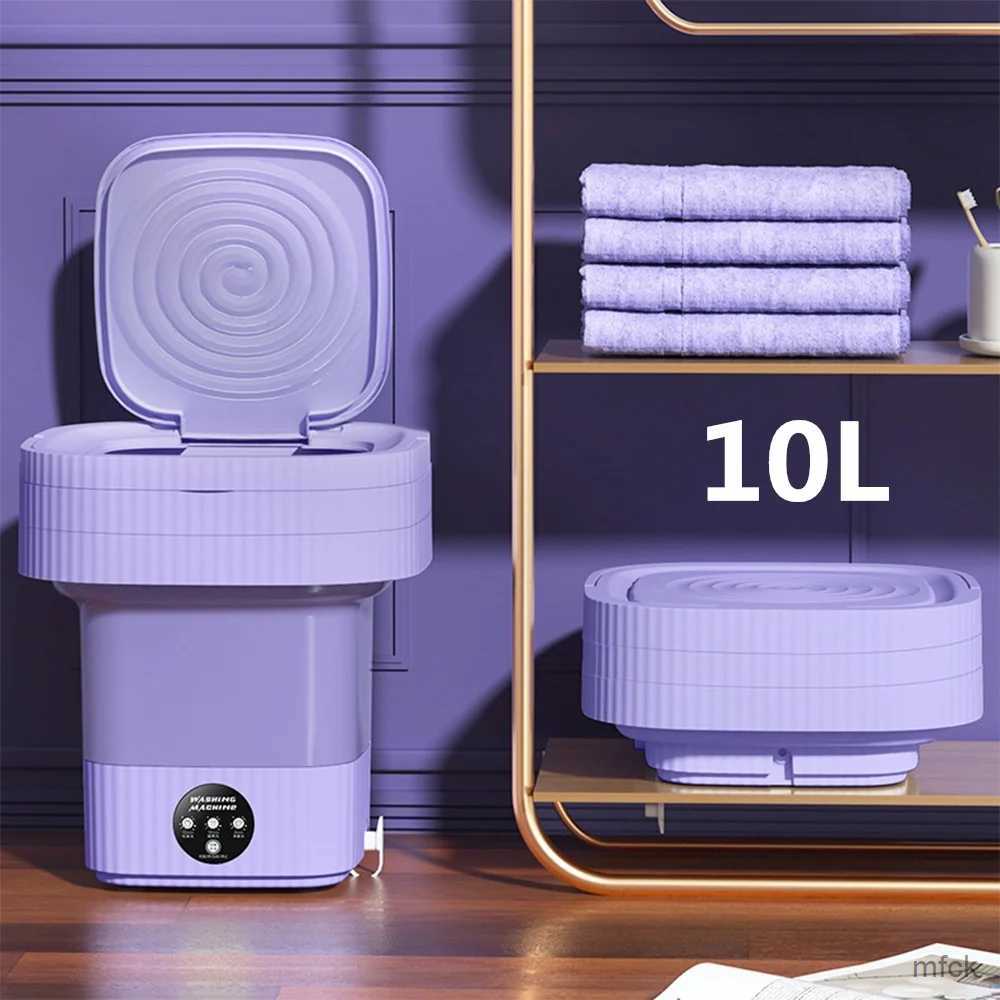 Mini Washing Machines 10L Mini Folding Portable Washing Machines with Centrifuge Dryer for Clothes Tourist Travel Home Sock Bra Small Underwear Washer