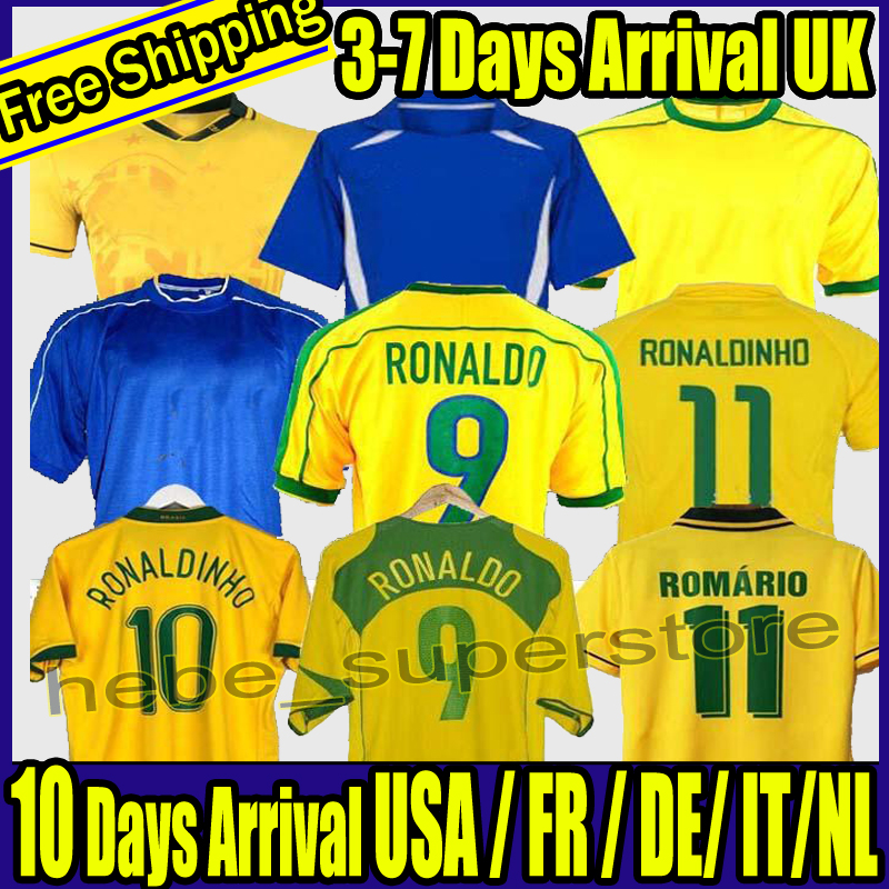 1998 Brasil soccer jerseys 2002 retro shirts Carlos Romario Ronaldo Ronaldinho 2004 camisa de futebol 1994 BraziLS 2006 1982 RIVALDO ADRIANO