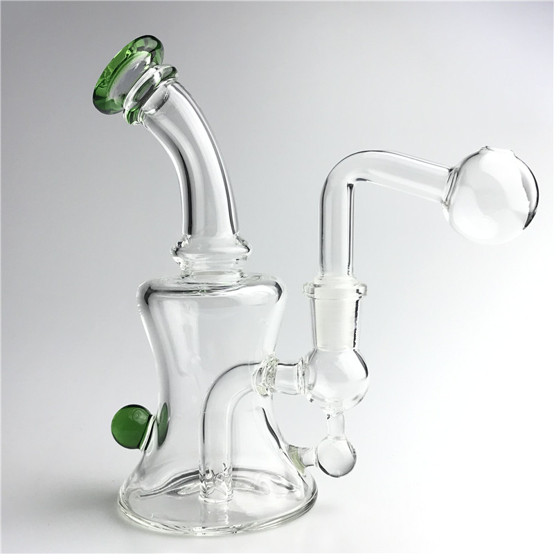 30mm Big Bowl Oil Burner Bong Smoking Pipe with 14mm Female 6.5 Inch Red Blue female Water Bong Thick Pyrex Mini Dab Oil Rigs Beaker Bongs