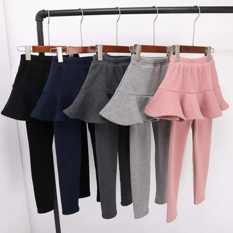 Leggings Tights Warm Thick Spring Autumn Winter Toddler Teen School Girls Leggings Kids Pleated Skirt Pants Children Long Trousers Girl Legging 231219