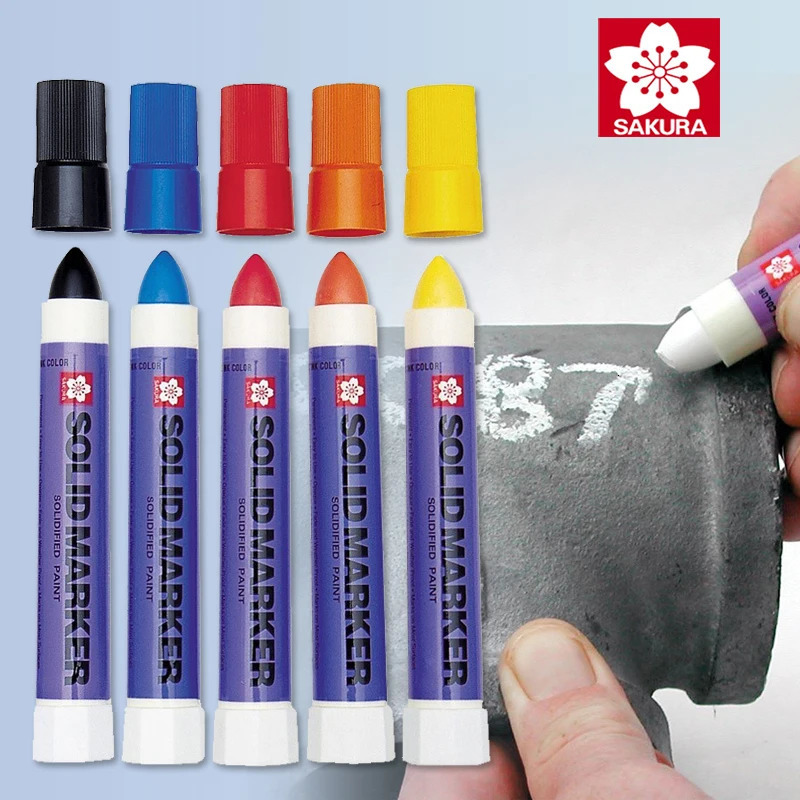 8 Pcslot Sakura Solid Paint Pen XSC Industrial Outdoor Markers Oilbased Waterproof Nonfading Engineering Special Marker 231220