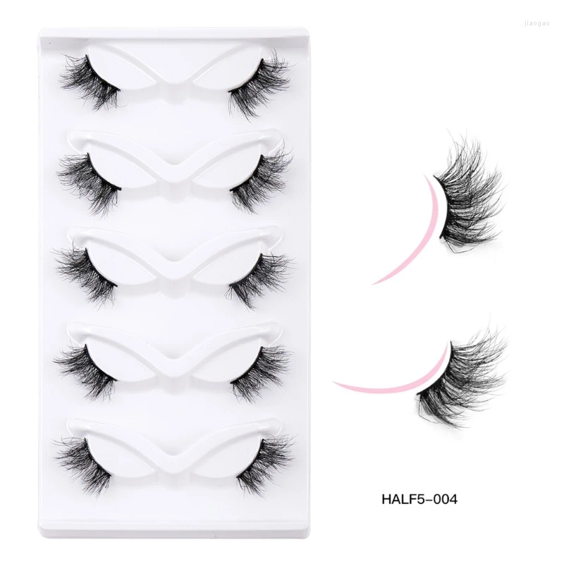 False - Lightweight Furry Half Lashes for a Wispy Cat Eye Look, 3D Effect, Natural Faux Eyelashes X250925