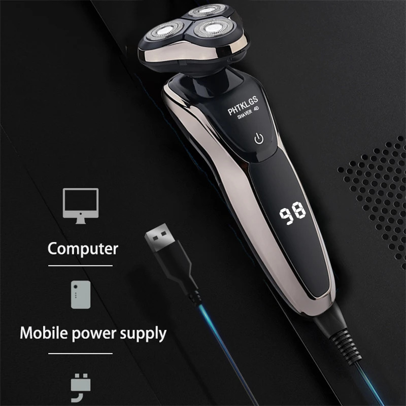 Razors Blades Electric Shavers Professional Shaving Machine Waterproof Beard Trimmer for Man Catcher Usb Rechargeable Wet Dry Dual Use Razor 231219