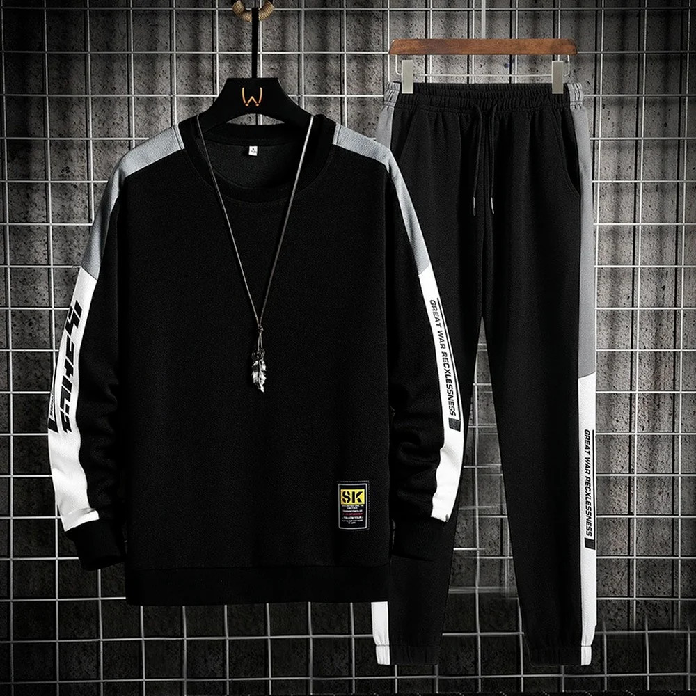Men Spring and Autumn Clothes 2 Piece Set Sweatsuit Tracksuit Outwear Harajuku Jogging Suit Long sleeve Shirt Outfits 231220