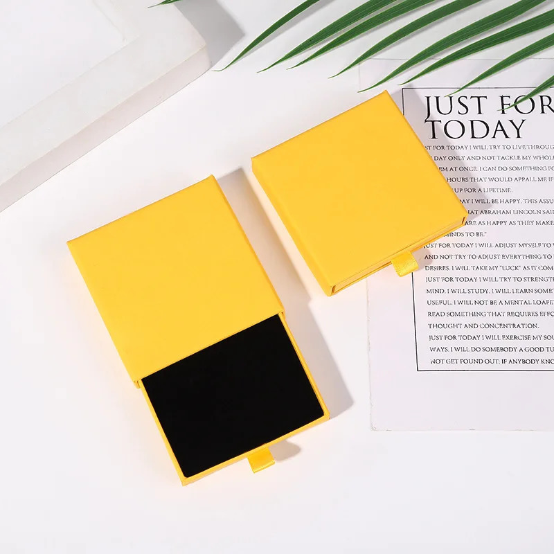 Jewelry Boxes Arrive Pull-Out Thin Drawer Jewelry Packaging Boxes Colorful Orange White Black Yellow Paper Kraft Box Case Gift Package 231219