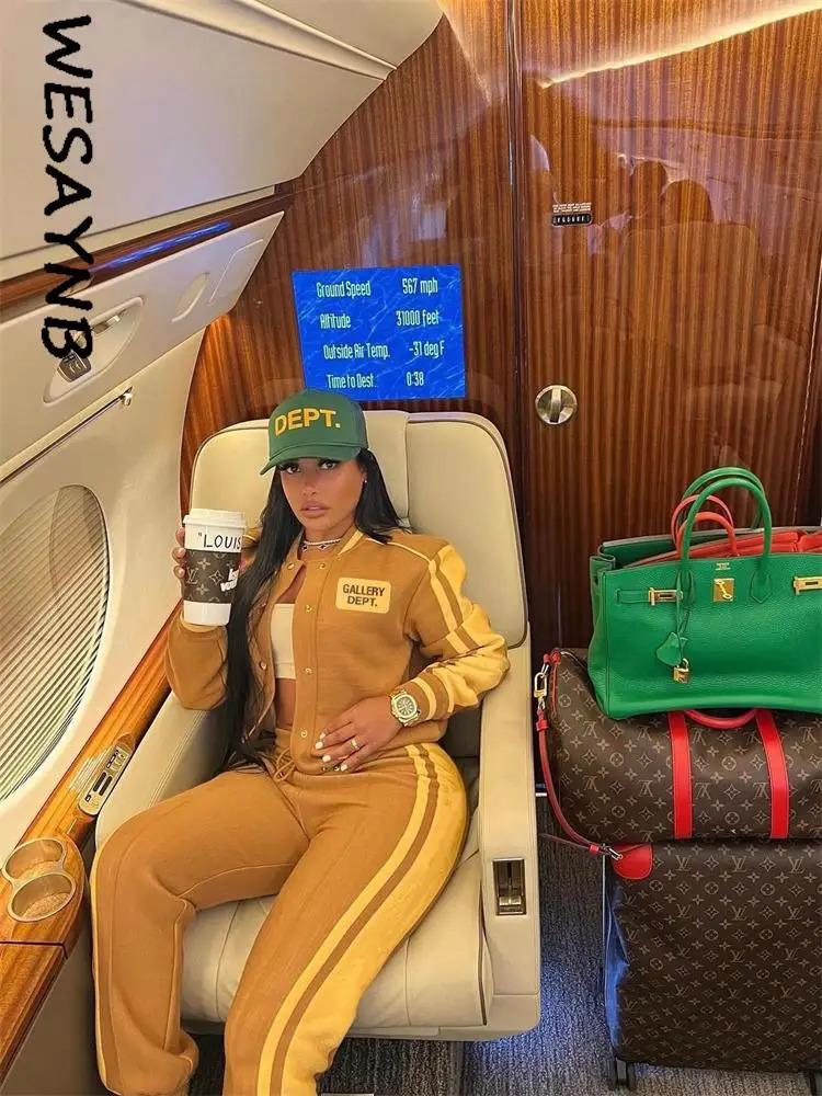 Soild khaki Baseball Fashion Buttons Jackets For Women Crop Top Coats Varsity Bomber Blue Print Long Sleeve 231220