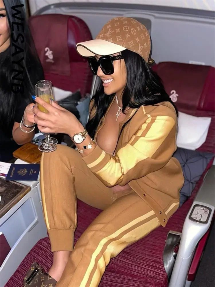 Soild khaki Baseball Fashion Buttons Jackets For Women Crop Top Coats Varsity Bomber Blue Print Long Sleeve 231220