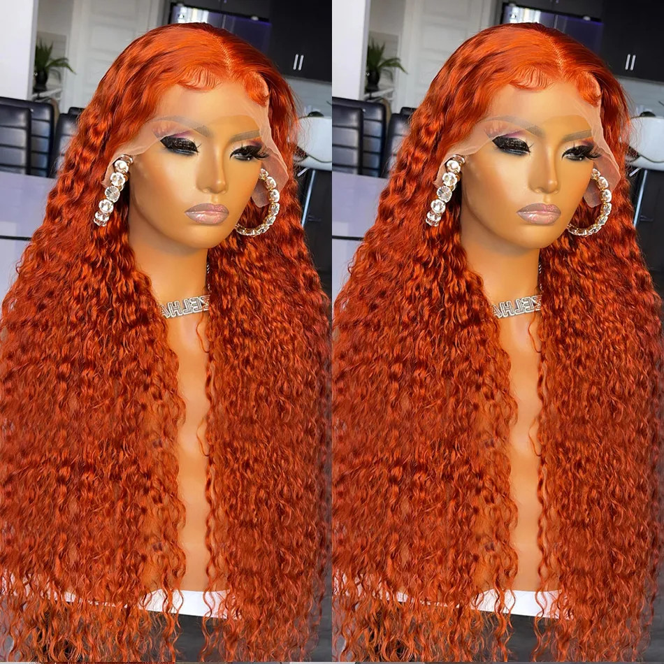 2024 13x4 Body Wave Lace Front Human Hair Wigs 250% Brazilian Water Wave Lace Frontal Wig For Women Blonde/Red/Grey Synthetic Wig Cosplay