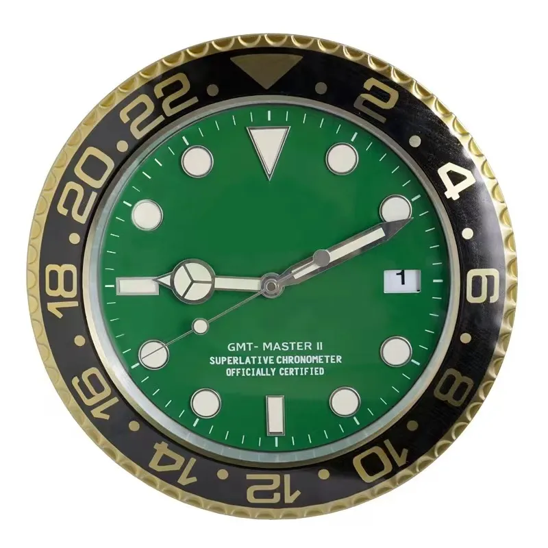 Super Silent Metal Modern Design Large Wall Watch Home Stainless Steel Luminous Clock The Date Will Work X0729
